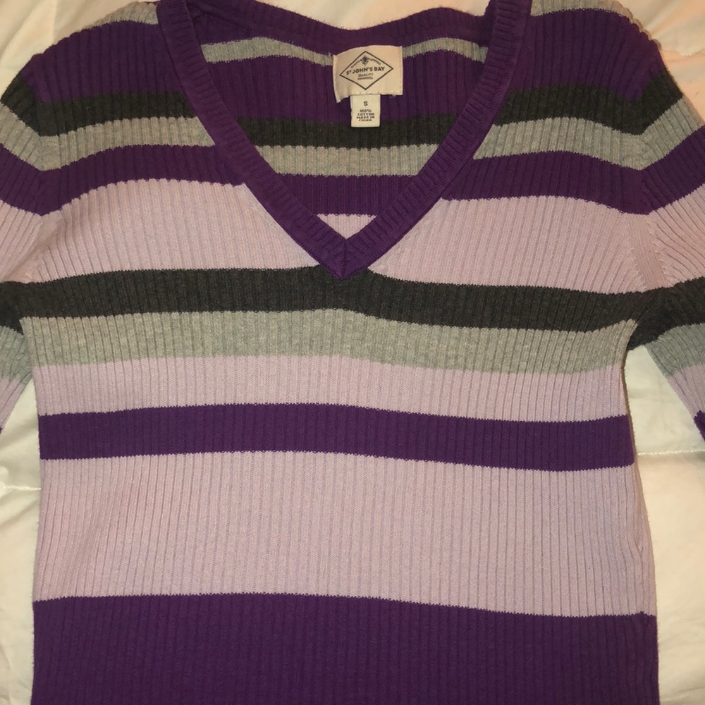 Purple Striped Sweater